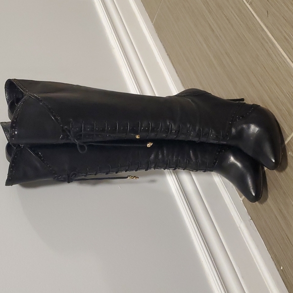 Alexander McQueen Black Tall Boots Size 8 - Picture 5 of 12